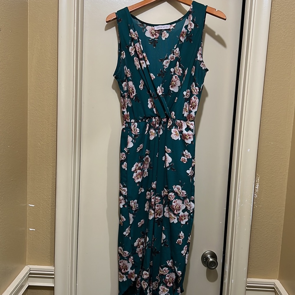 Green and flower romper